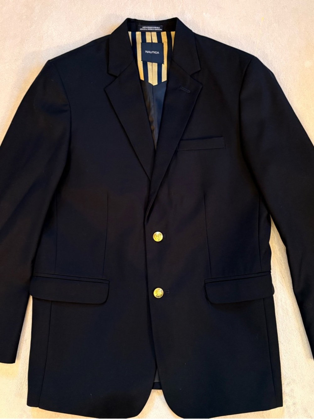 NWT Nautica Classic Navy Blazer with Gold Buttons Boys Sz 16